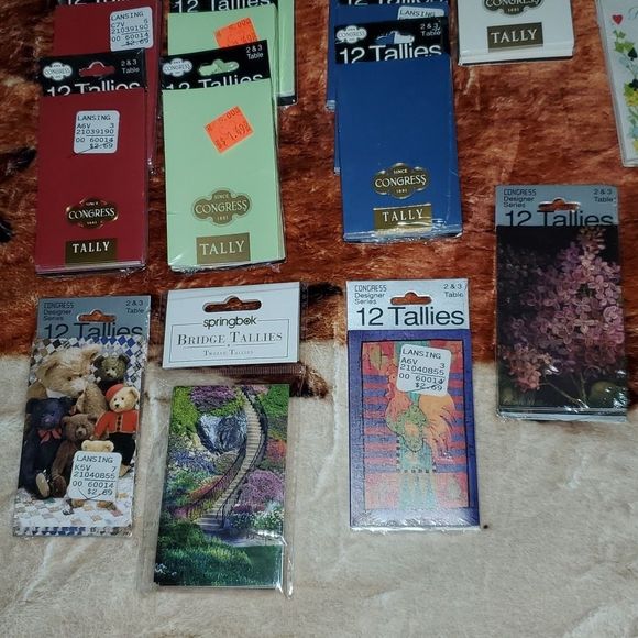 HUGE Lot of 196 Vintage Newer Bridge Tallies Congress Hallmark Springbok Caprice - Picture 5 of 10